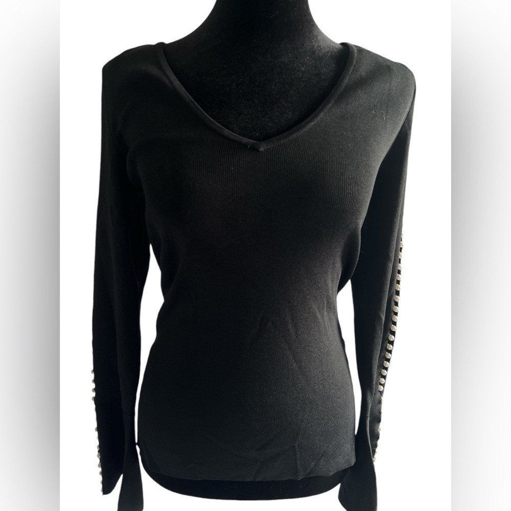 I.N.C. International Concepts Pearl-Trim
Sweater Color Black Size Small